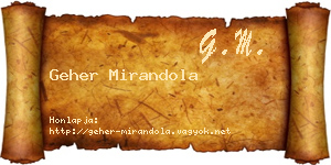 Geher Mirandola névjegykártya